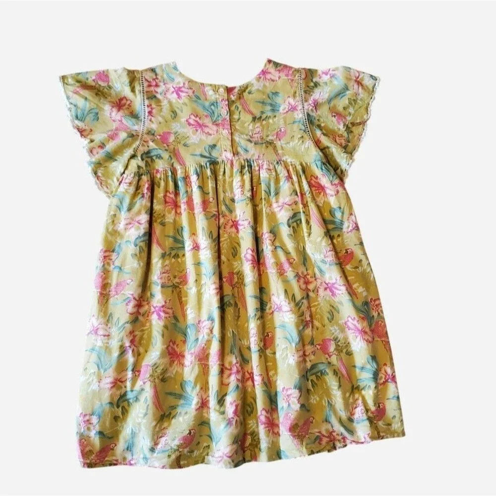 Louise Misha Paris Girls Christina Boho Dress Size 10 Y Organic Cotton Peasant
